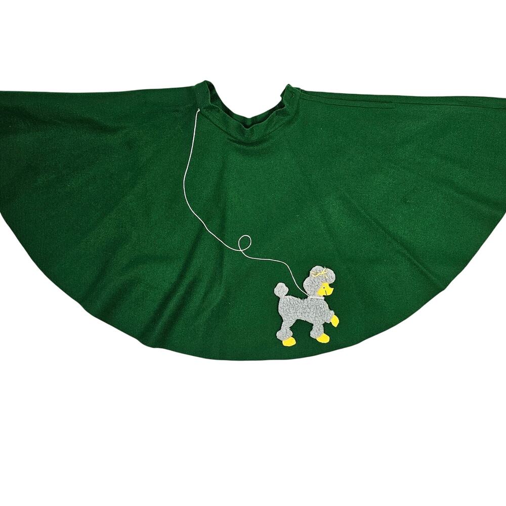 Retro green felt poodle circle skirt 1950s sock hop Halloween Grease LXL - Picture 2 of 9